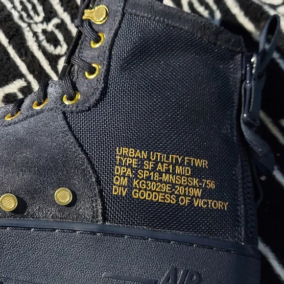 Nike Black and Gold Mid-Top Sneakers - Picture 4 of 7